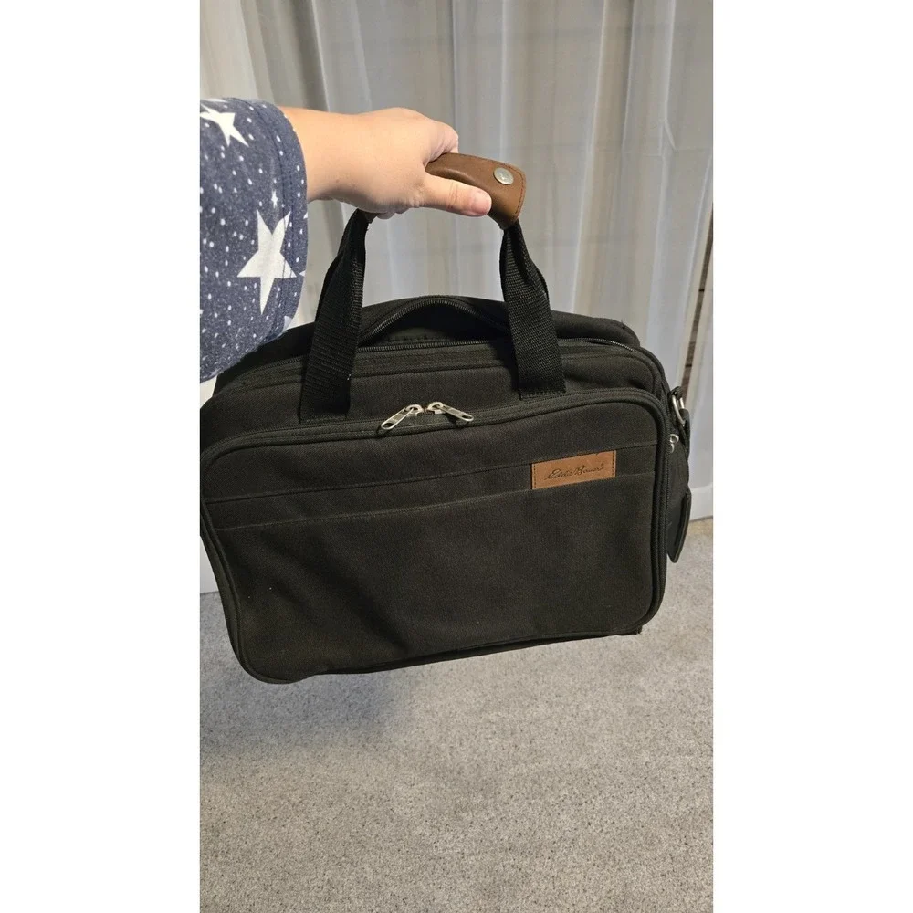 Vintage Eddie Bauer Executive Travel Briefcase Laptop Bag Leather Trim YKK